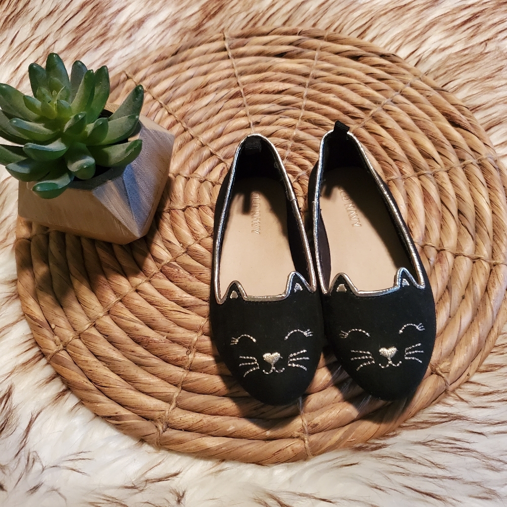 Old Navy Size 6 Cat Flats Toddler Shoes Black